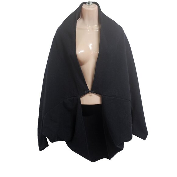 Anthropologie Gabriel for Sach Wool Poncho Coat Women One Size Navy Blue - Picture 1 of 14